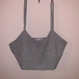 Green Zara crop top